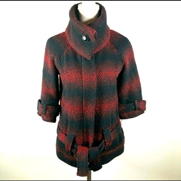 BB Dakota Wool Aztec Western Herringbone Coat Jacket - Picture 1 of 13